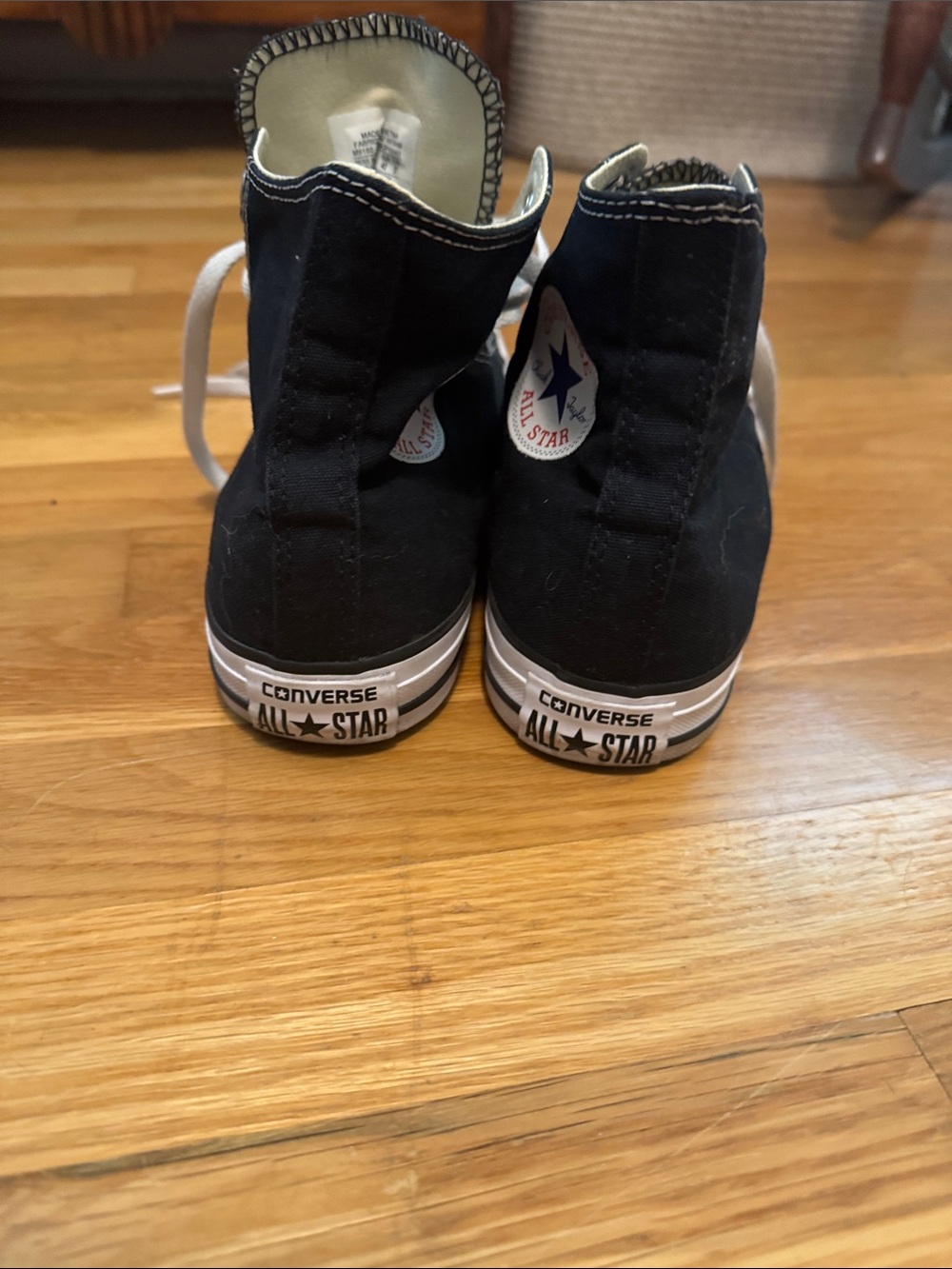 Converse Black and White High Top Sneakers - Picture 4 of 10